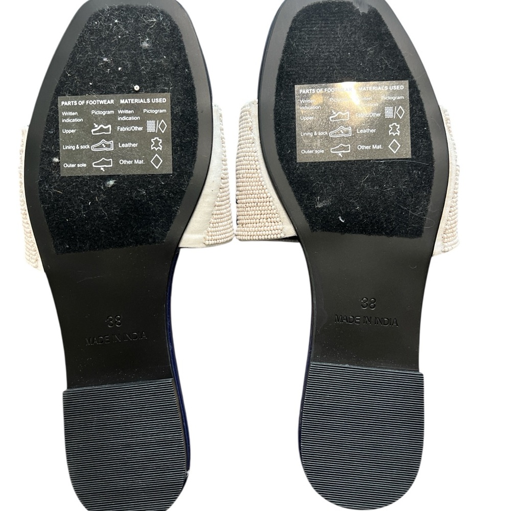 Anthropologie Maeve St.Tropez Beaded Sandal Size 38- Size 7.5 - Picture 2 of 5